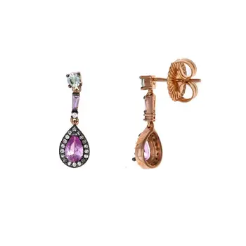 

Earrings Silver with Plating Rose Gold and Espinelas