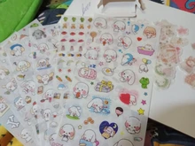 45 unids/pack de Fox zorro lindo y Hojas de arce de la etiqueta engomada de papel artesanías adhesivas palo etiqueta de la computadora portátil DIY decoración niños regalo de papelería