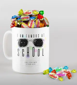 

Personalized School Ünlüyüm Mug and Haribo Candy Gift Set-4