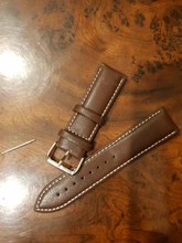 REMZEIM-Correa de reloj de cuero Calfskin, banda de muñeca de Material suave de 18mm, 20mm, 22mm y 24mm con hebilla de acero inoxidable plateada