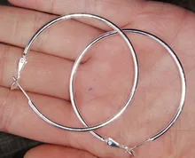 Personalidad hipérbole 925 de plata esterlina Simple liso círculo Pendientes para mujeres de plata de ley 2020-de plata-joyería de Pendientes de botón Pendientes