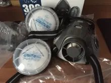 Mascarilla de seguridad para carpintero, protector para pulidora, a prueba de polvo y con 10 filtros nuevo, máscara respiratoria antipolvo con filtro dual