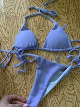 Tankini Swimsuits Bandage Bathing-Suit Swimwear Women Brazilian-Set Two-Pieces Blue Purple