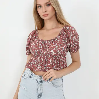 Womens Blouse Patterned Color 여름 패션 티셔츠 코튼 2022 New Collection Streetwear Backless Crop Top With Strap Camisole