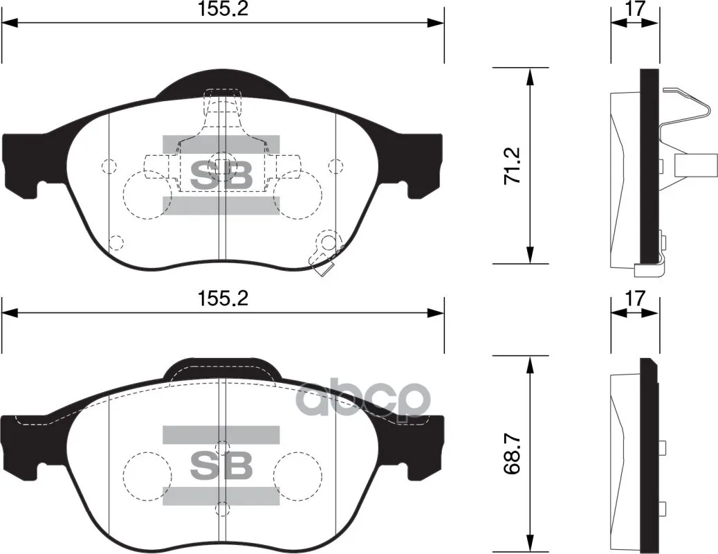 Колодки Тормозные Передние Sangsin Brake Sp1574 Sangsin brake арт. SP1574