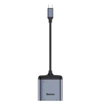 

Hub adapter baseus enjoy Series Type-C to HDMI * 2 + PD HD intelligent hub adapter Grey
