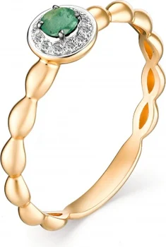 

Alcor ring with emerald and diamonds in red gold