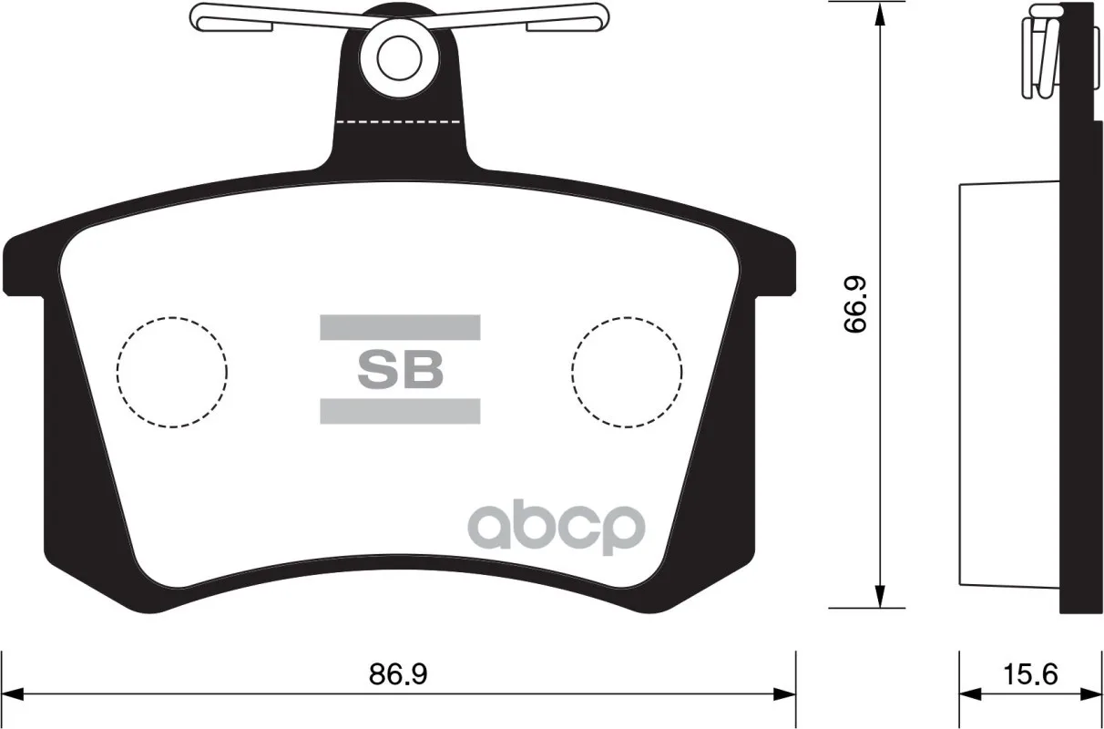 Колодки Тормозные Audi А100 8295/A4 9597/A6 9597/A8 9499 Задние Sangsin Brake Sp2050 Sangsin brake арт. SP2050