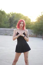 Short Skirt School-Uniform High-Waisted A-Line Cute Sweet Solid Pleated Spring Zipper