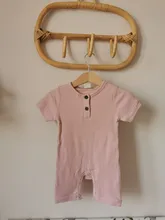 Ropa de moda para bebé, Pelele de Color sólido, ropa de algodón de manga corta con cuello redondo para recién nacidos de 0 a 24 meses