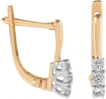 

Ivel earrings with 6 diamonds in red gold