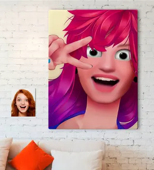 

Personalized Women 'S Animation Caricature Of Canvas table 70x100cm -10