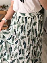 REALEFT-faldas largas plisadas con estampado Floral para mujer, faldas largas de tul, de cintura alta, sueltas, para primavera y verano, 2021