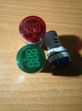 Mini voltímetro Digital redondo de 22mm, medidor de voltaje de CA 12-500V, Monitor de potencia, indicador LED, lámpara piloto, bricolaje