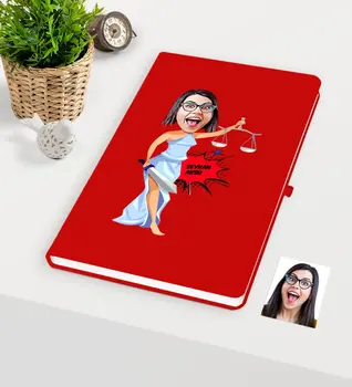 

Personalized Women 'S Attorney Caricature Of Red notebook-1