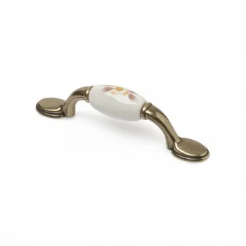 

Box with 10 tote classic style porcelain, made in porcelain, finish brown flower and 96 mm distance and