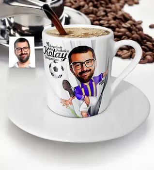 

Personalized Mr Football Player Yellow Navy Blue Cartoon Turkish coffee Cup-1