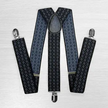 

Pants suspenders wide (3.5 cm, 3 clips, black, white) 54734