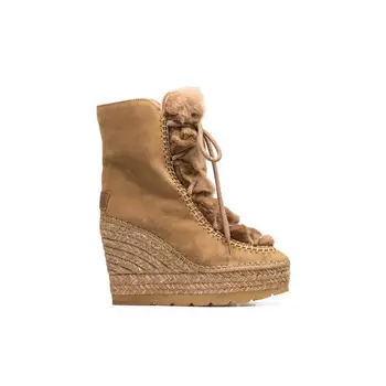 

VIDORRETA WOMEN 'S ANKLE BOOTS-BOOT CRIB JUTE SKIN SPLIT LEATHER CAMEL WITH WATERPROOF INSOLE