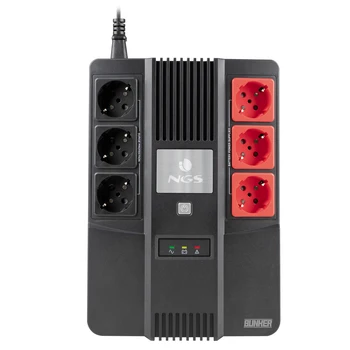 

NGS FORTRESS BUNKER-UPS, ups 600 VA with built in battery 12V/7. Function AVR, 6 sockets
