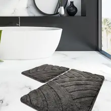 Коврики для ванной нескользящие Противоскользящие коврики противоскользящие Аля Копченый 2'Li набор 60X100 см-50X60 см