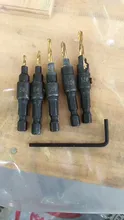 Drill-Bit-Set Countersink-Drill Pilot-Holes Woodworking A-Wrench Screw-Sizes with 5pcs