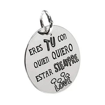 

Pendant 925 Sterling silver m disc 21mm. Message LOVE clouds [AB5364GR] -Customizable-RECORDING INCLUDED IN THE PRICE