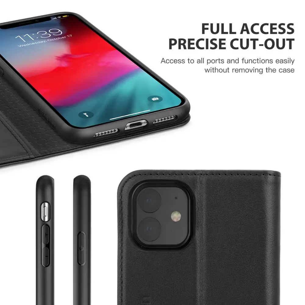 Чехол Кошелек SHIELDON для iPhone 11 6 1 &quot2019 из натуральной кожи с магнитной застежкой