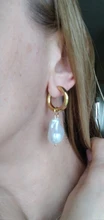 Circle Earrings Women Jewelry Earclip Punk Gold Vintage Baroque Round Pearl A14257 High-Imitation