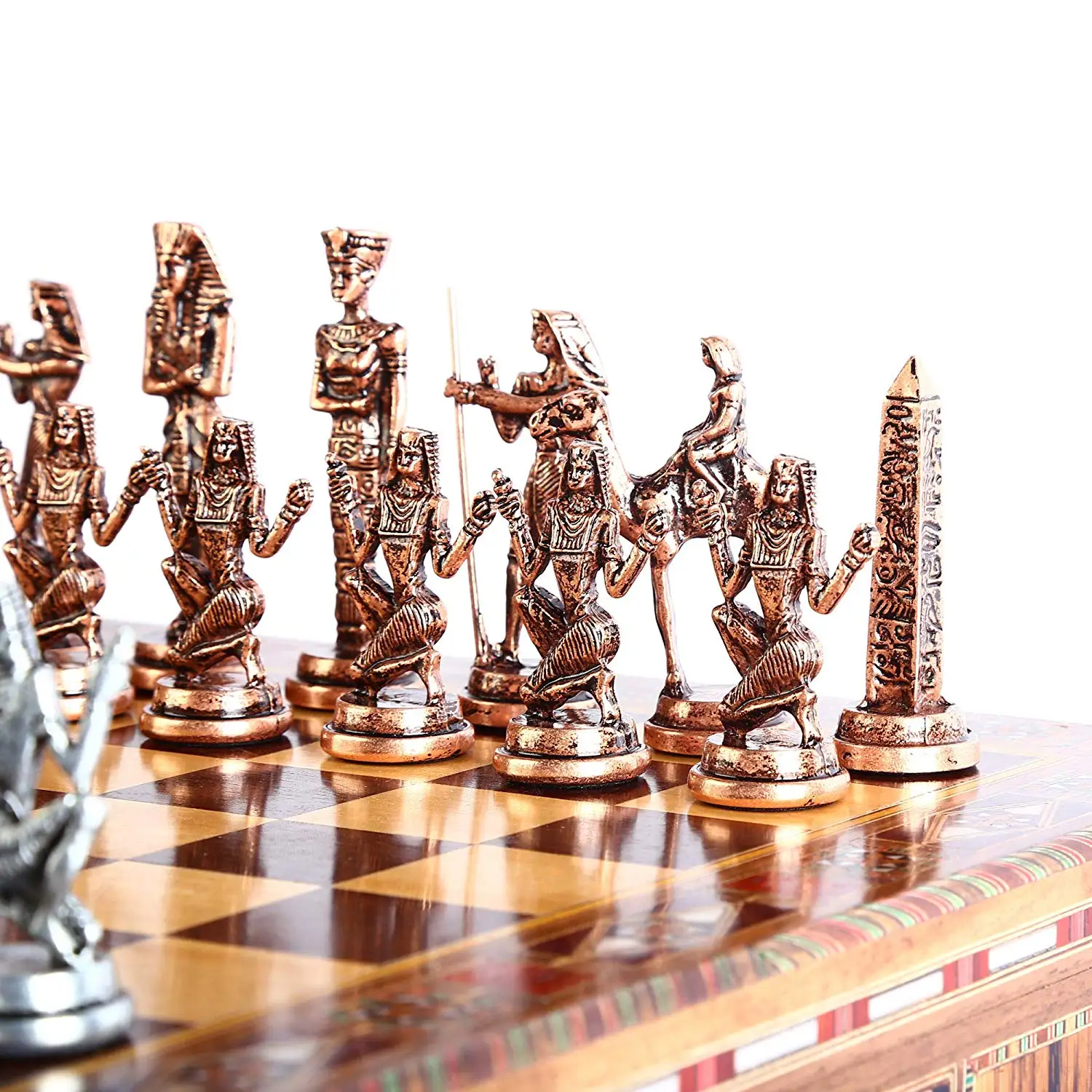 Только шахматные фигуры) Древний Египет Фараон антикварные медные фигурки ручной работы металлические шахматные фигуры король 9 см(доска в комплект не входит