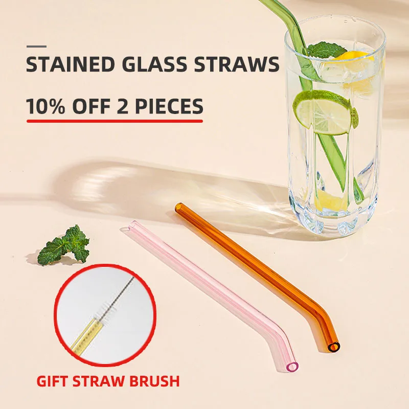 High Borosilicate Glass Straws Eco Friendly Reusable Drinking Straw