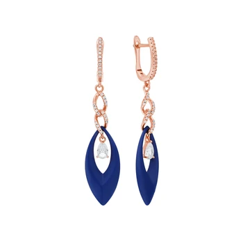 

Silver earrings with ceramics and cubic zirconia sunlight sample 925
