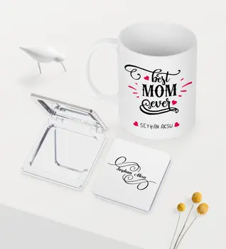 

Personalized Best Mother White Mug Mirror Set-4