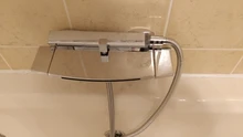Bathroom Tub Faucet Single Handle Waterfall Spout Mixer Tap with Hand Shower Wall Mounted