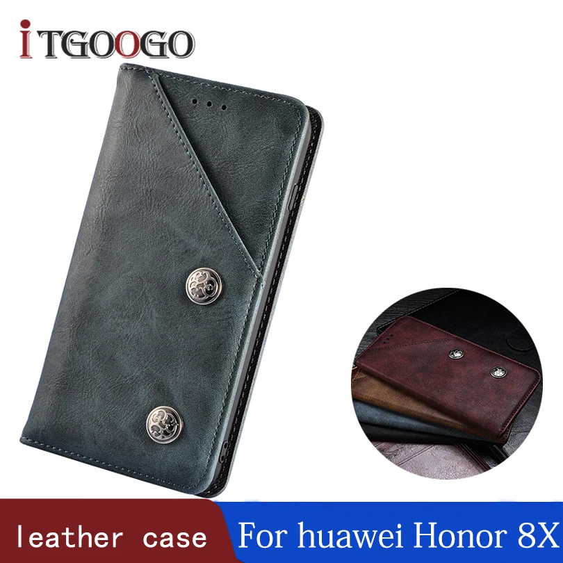

Huawei book case on honor 8x cover leather case back shockproof Magnetic Wallet phone Case bumper for honor 8x cover housing