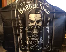 Delantal con estampado de cráneo para barbero, bata para barbería, capa de poliéster, nuevos diseños y estilismo para peluquerías, 2020