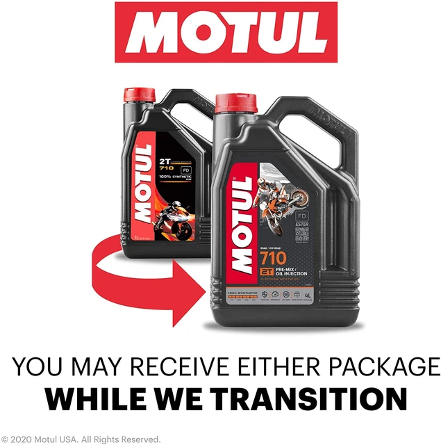 Lubrificante motore MOTUL 710 2T, 4 litri, 100% sintetico ad alte