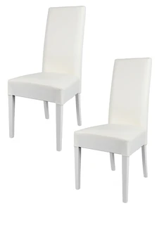 

Tommychairs - Set 2 Chairs Luisa for Kitchen and bar beech Wood structure upholstered in faux leather White