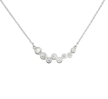 

Choker Necklace Silver Chatones with Zircons