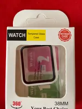Protector de pantalla de cristal + cubierta para Apple Watch, 44mm, 40mm, 42mm, 38mm, accesorios de parachoques para Apple Watch series 5 4 3 SE 6