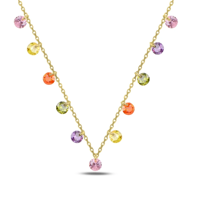 

Armagano Dangle Round Zircon Stone Necklace