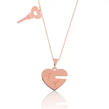 

Merve Silver 925 Sterling Silver Key To My Heart Is Lady Necklace