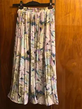 REALEFT-faldas largas plisadas con estampado Floral para mujer, faldas largas de tul, de cintura alta, sueltas, para primavera y verano, 2021