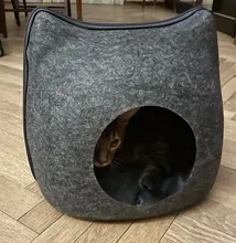 Cat Bed Bed-House Cushion Detachable Pet-Accessories Felt Natural For Pets with Dark-Gray