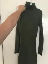 Sweater Dresses Turtleneck Bottoming Long-Sleeve Slim Bodycon Autumn Winter Women Lady