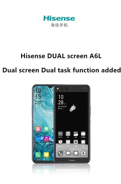 スマートフォン本体 hisense a6 Hisense A6 発表、2画面(6.01型 有機EL＋5.61型 電子ペーパー