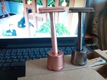 HAWARD-maquinilla de afeitar de doble filo para hombre y mujer, maquinilla de afeitar Manual clásica para la depilación, 20 hojas de afeitar, oro rosa