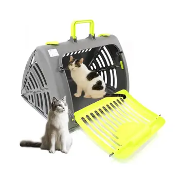 

Transportín para Gatos y Perros, Plástico Robusto, Rejillas de Ventilación, Caja de Transporte de Mascotas para Perros y Gatos