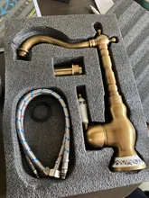 Bathroom Faucet Antique-Brass White Tap Porcelain-Handle Cold-Mixer Rotatable Single-Hole
