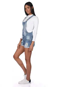 

Blue White Women Jumpsuit Shorts